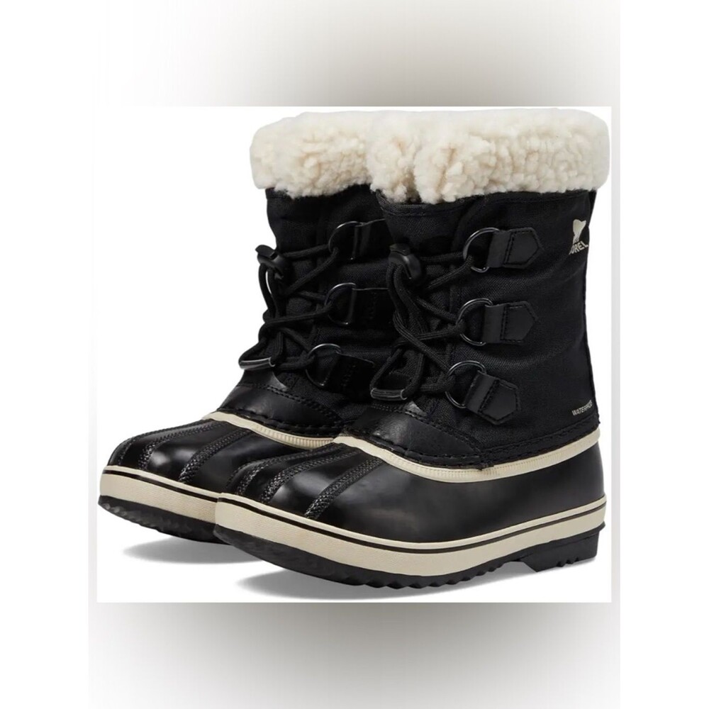 SOREL Kids Yoot Pac Nylon WP Waterproof Black Winter Snow Boots. Size 1.